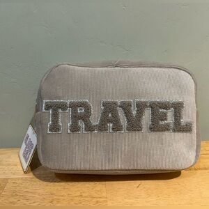 NWTS Gloss & Glo Tan Corduroy Travel Cosmetic Pouch.